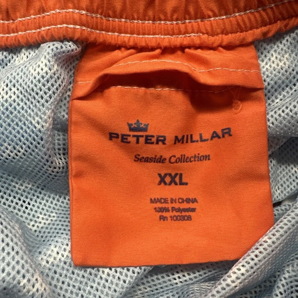 Peter Millar Seaside Swim Trunks Lined Crab Print Mens Size XXL 8